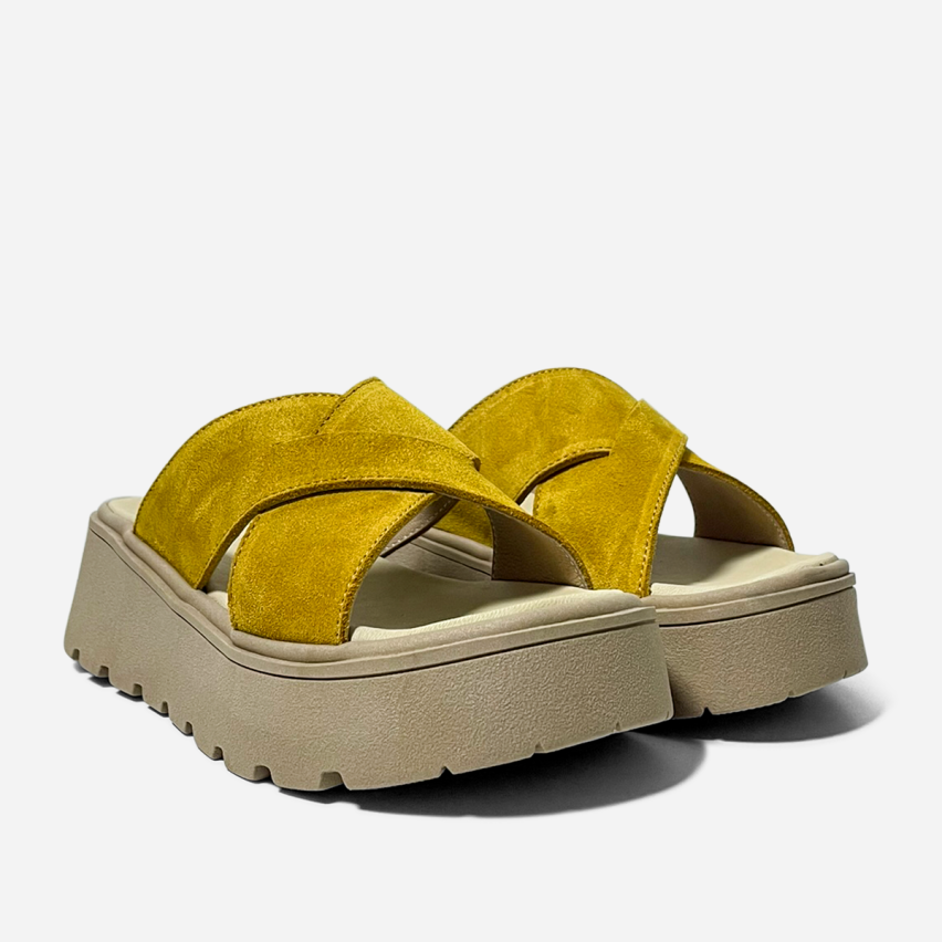 Sandalia Puro Cuero 1001 Mostaza