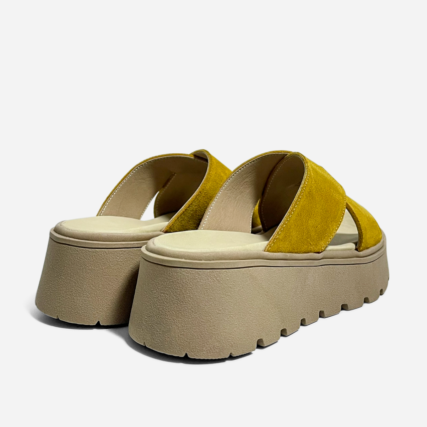 Sandalia Puro Cuero 1001 Mostaza