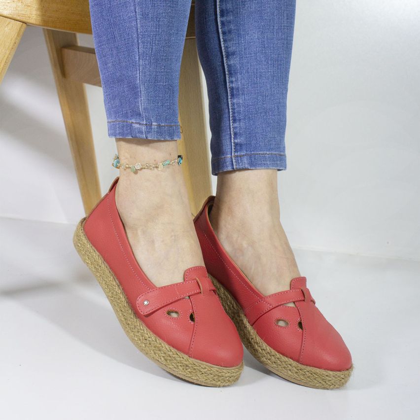 Ballerina Puro Cuero 1002 - FRESA