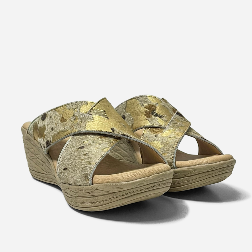 Sandalia Puro Cuero 1004 Dorado
