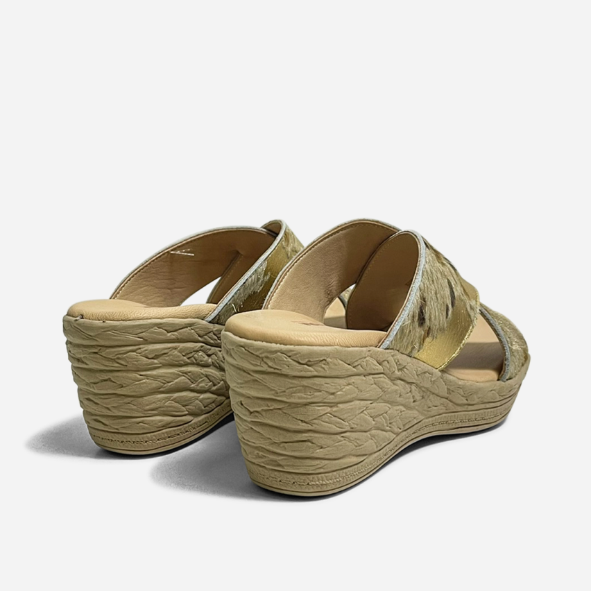 Sandalia Puro Cuero 1004 Dorado