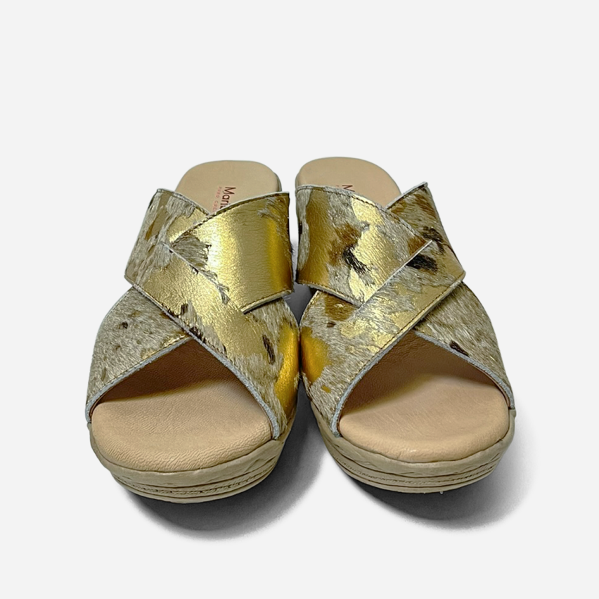 Sandalia Puro Cuero 1004 Dorado