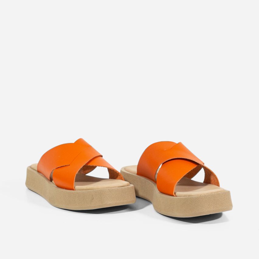 Sandalia Puro Cuero 1004 - NARANJA