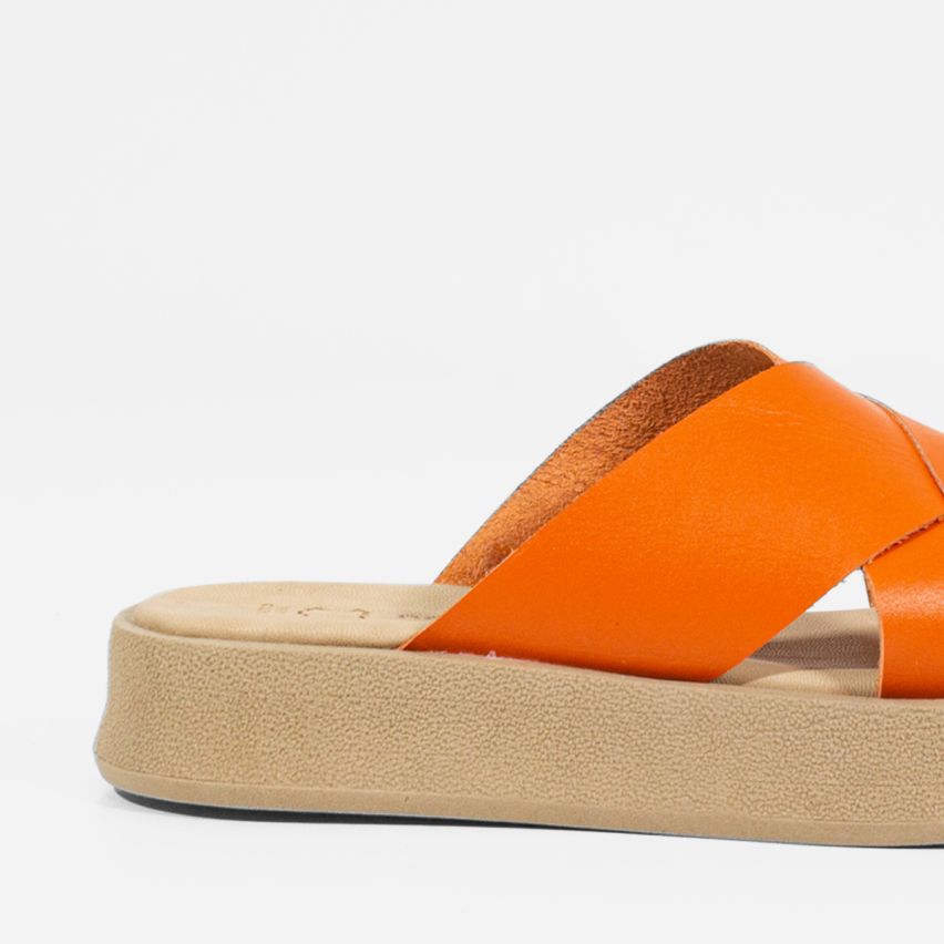 Sandalia Puro Cuero 1004 - NARANJA