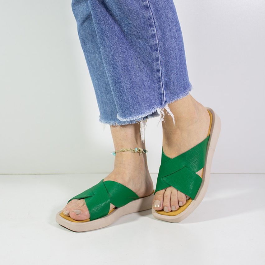 Sandalia Puro Cuero 1004 - Verde