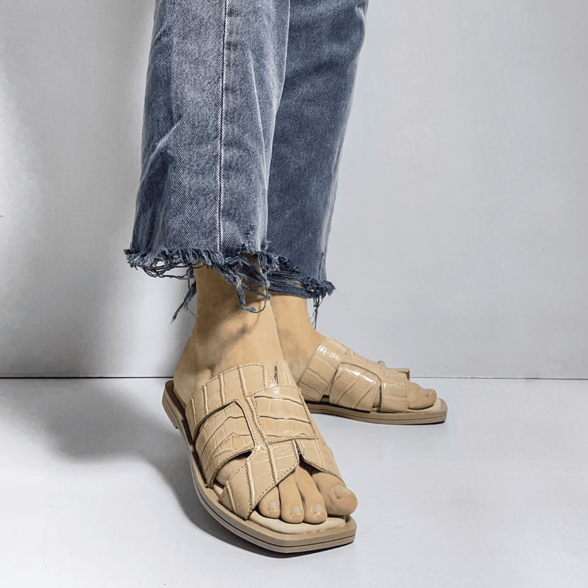 Sandalia Puro Cuero 1005 Beige