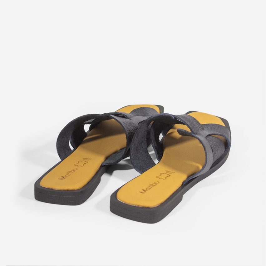 Sandalia Puro Cuero  1005  - Negro