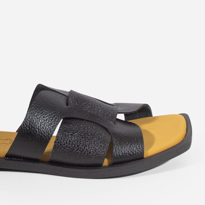 Sandalia Puro Cuero  1005  - Negro