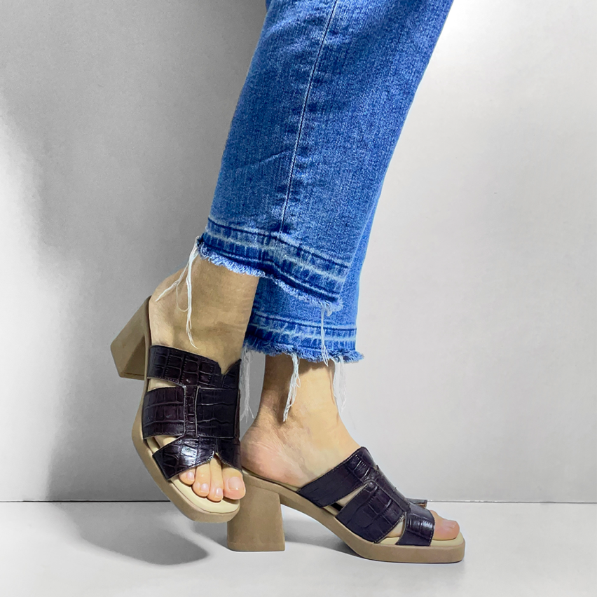 Sandalia Puro Cuero 1004 Croco