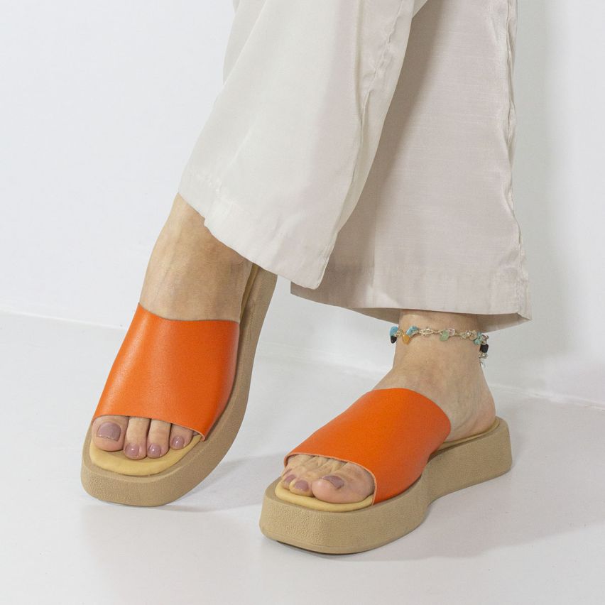 Sandalia Puro Cuero 1006 - NARANJA
