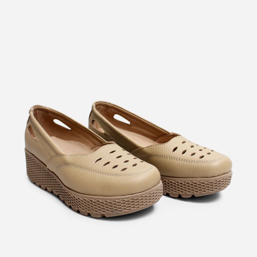 Zapato Puro Cuero 1010 Natural