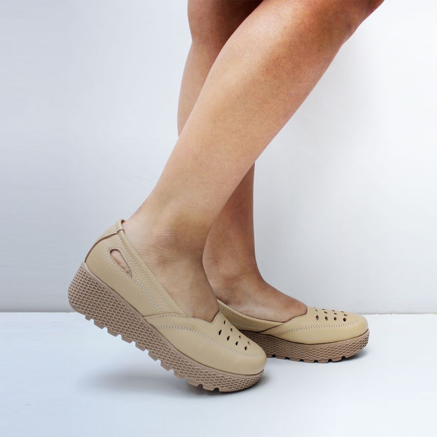 Zapato Puro Cuero 1010 Natural