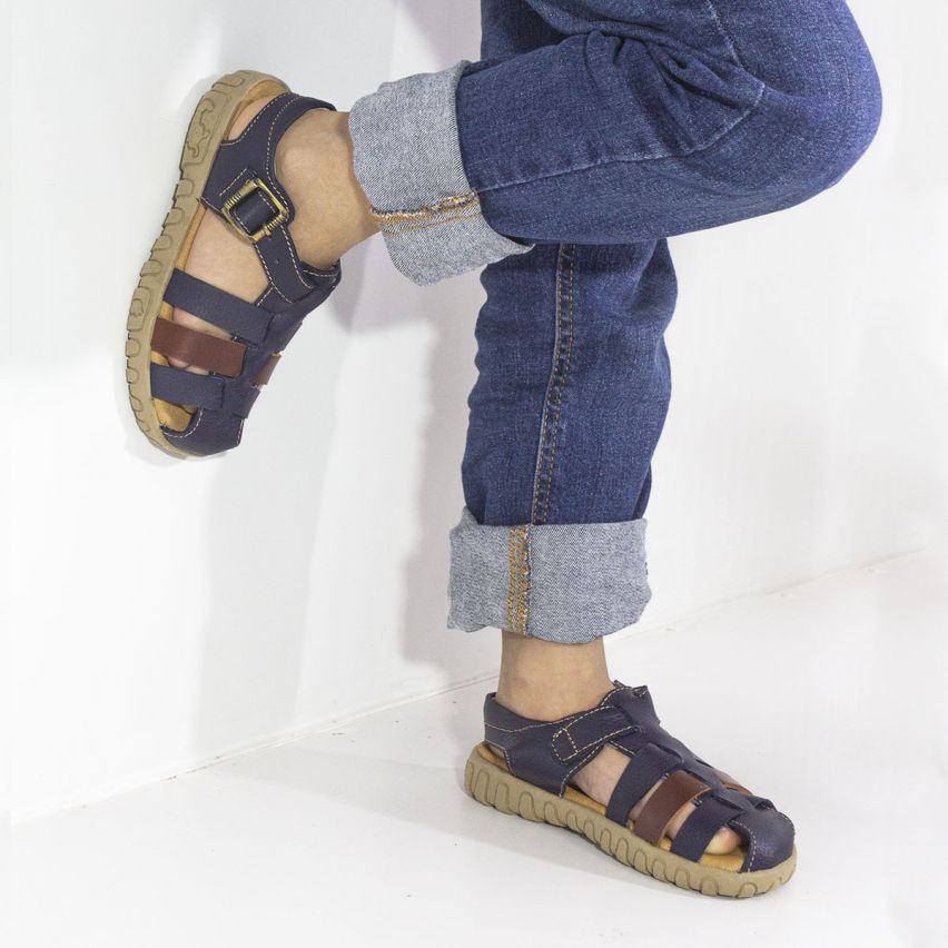 Sandalia Puro Cuero 1013 - AZUL