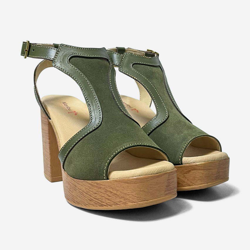 Sandalia Puro Cuero 1024 Verde