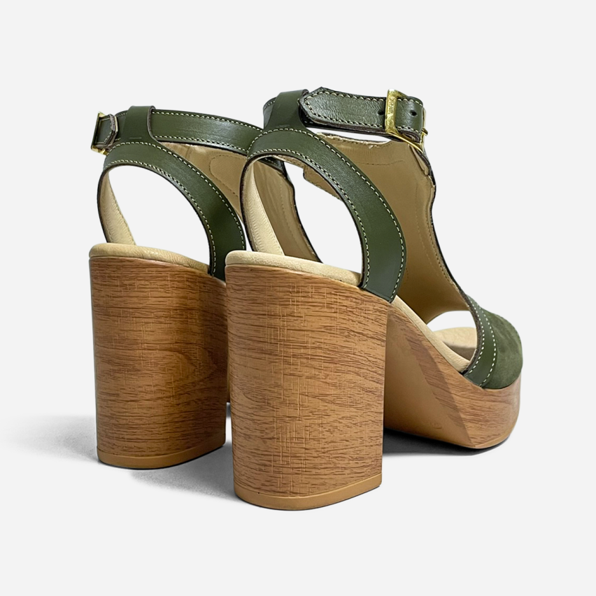 Sandalia Puro Cuero 1024 Verde