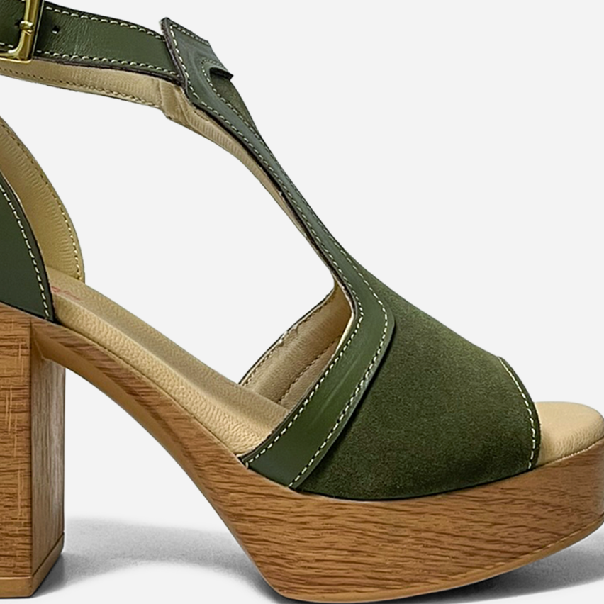 Sandalia Puro Cuero 1024 Verde