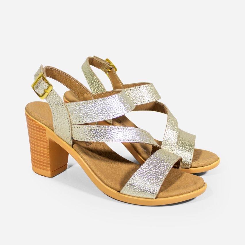 Sandalia Puro Cuero 1025 - Dorado