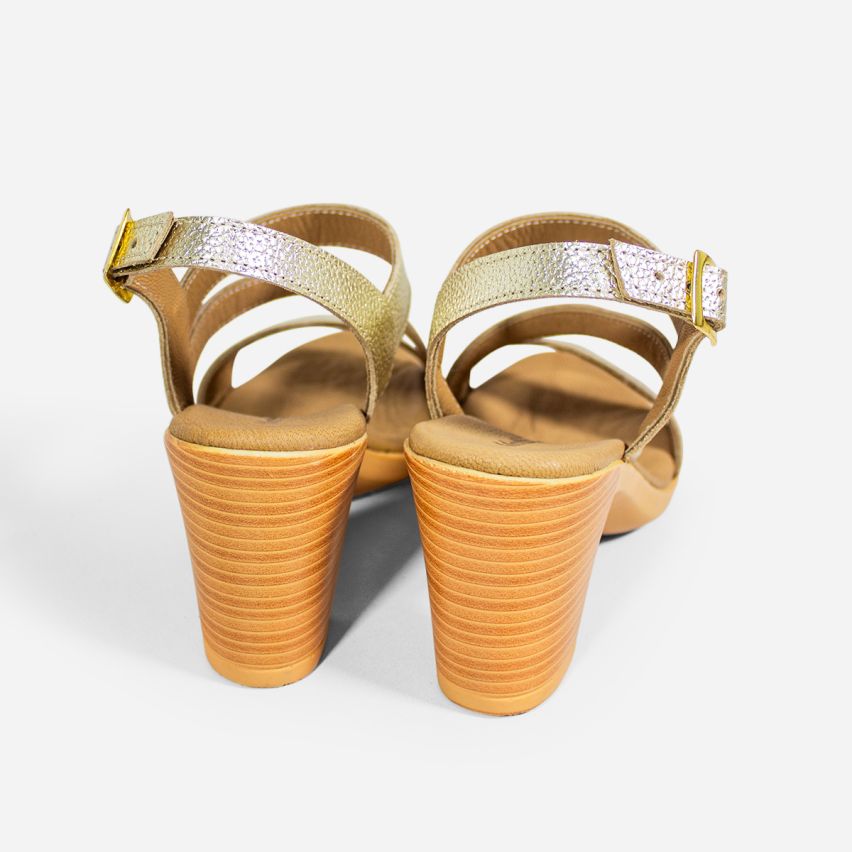 Sandalia Puro Cuero 1025 - Dorado