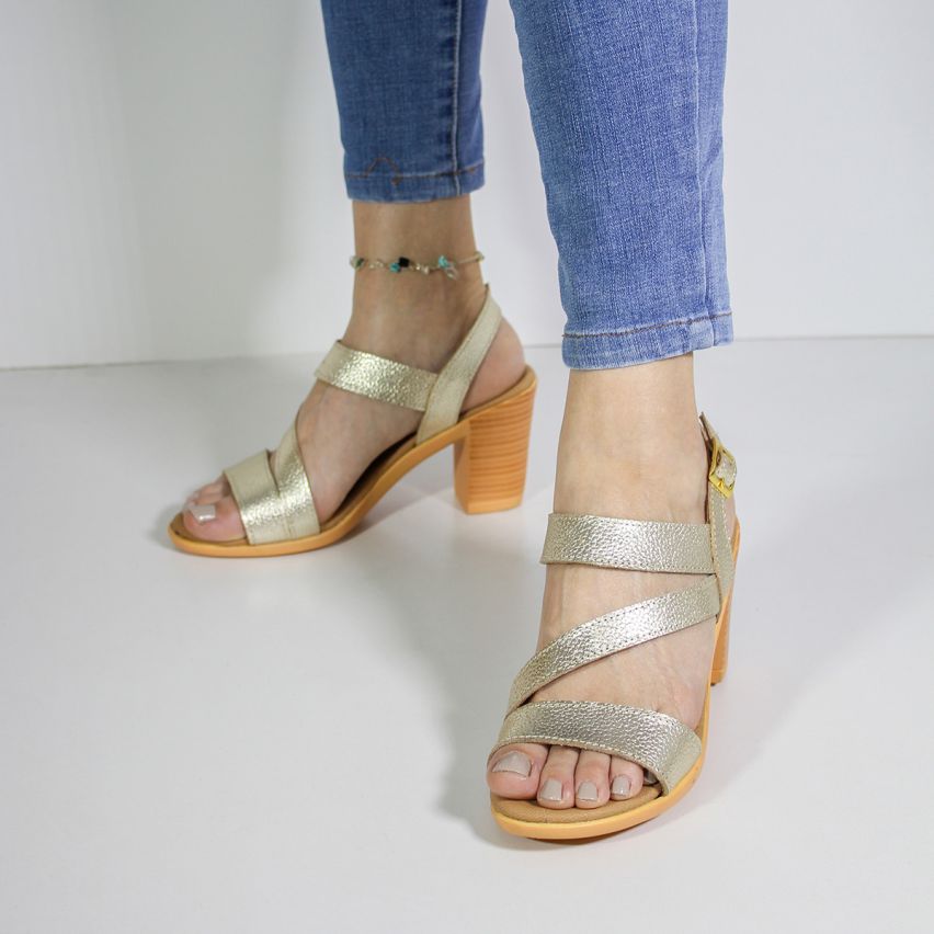 Sandalia Puro Cuero 1025 - Dorado