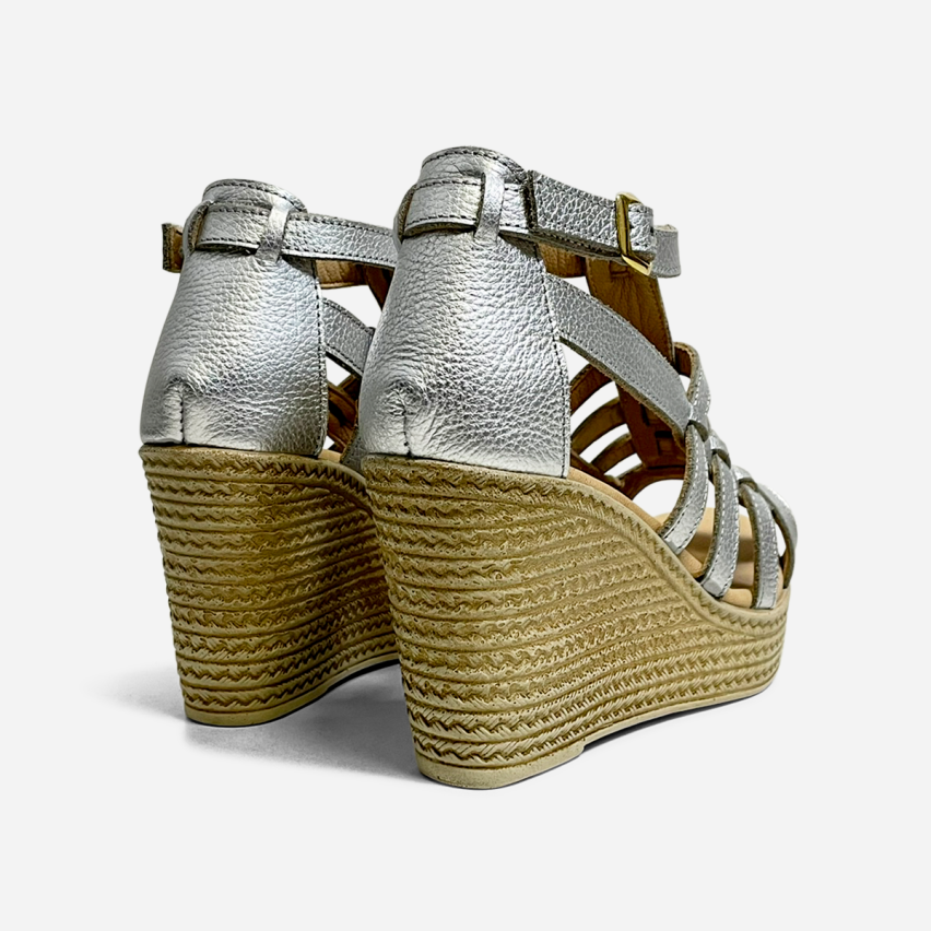 Sandalia Puro Cuero 1026 Plata