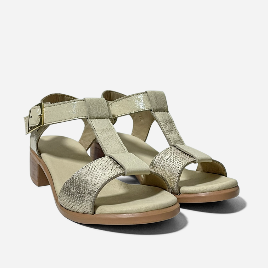 Sandalia Puro Cuero 1027 Beige