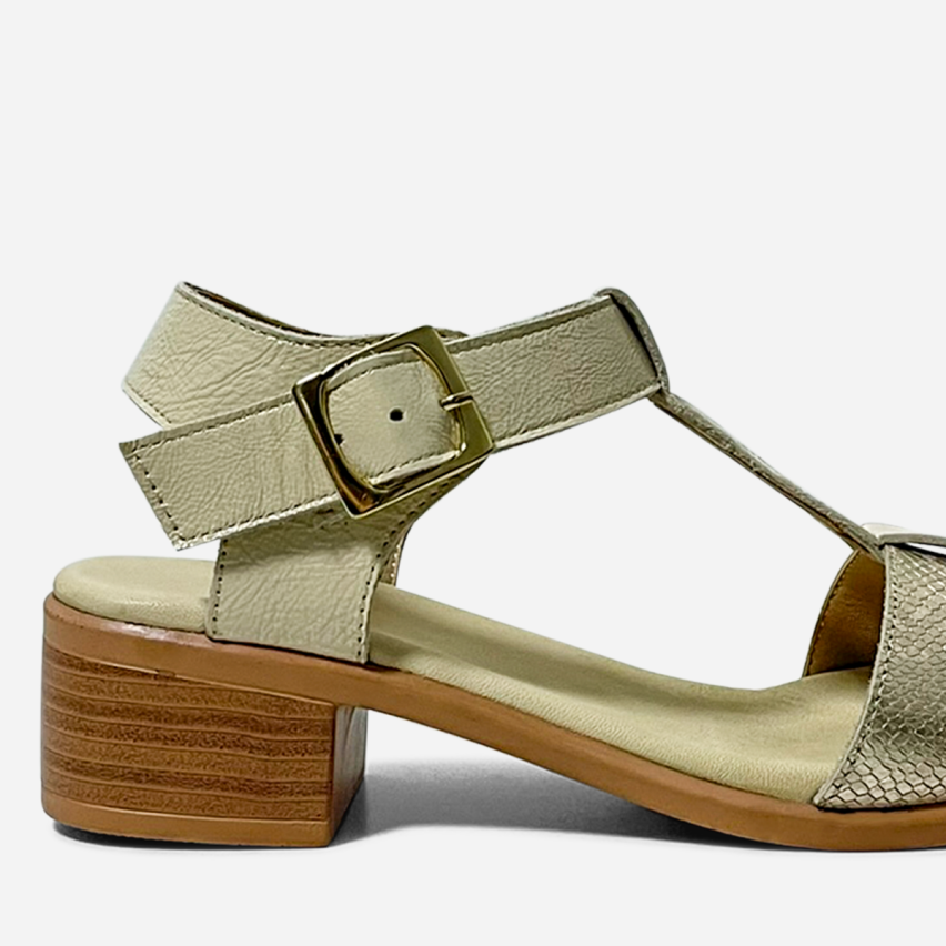 Sandalia Puro Cuero 1027 Beige