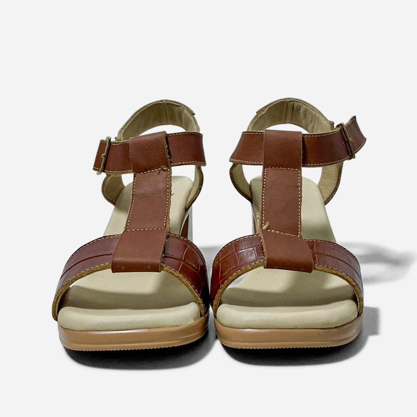 Sandalia Puro Cuero 1027 Caramelo