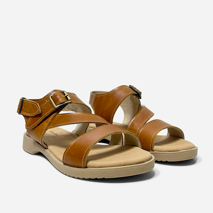 Sandalia Puro Cuero 1031 Caramelo