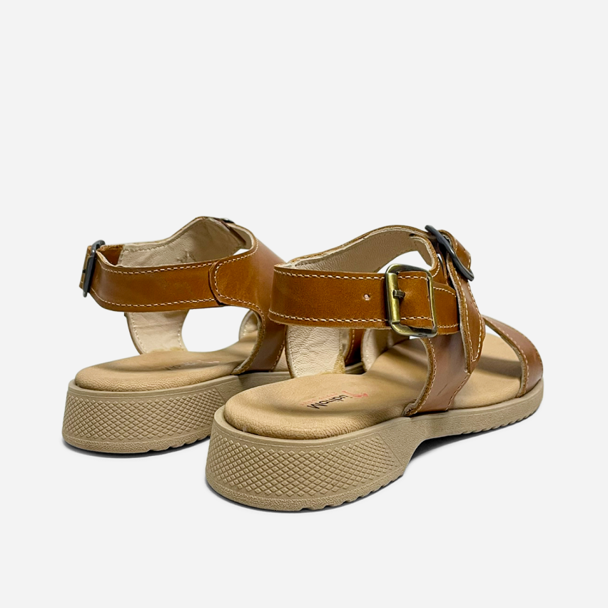 Sandalia Puro Cuero 1031 Caramelo