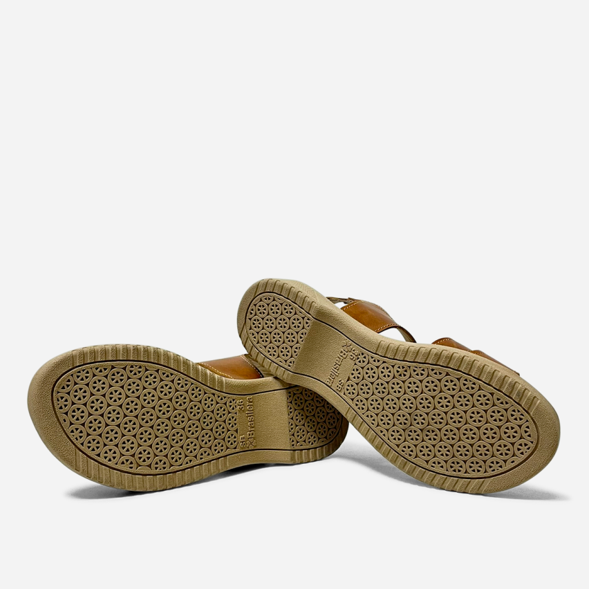Sandalia Puro Cuero 1031 Caramelo