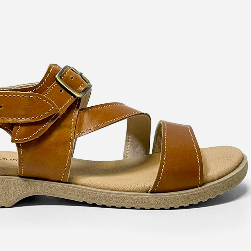 Sandalia Puro Cuero 1031 Caramelo