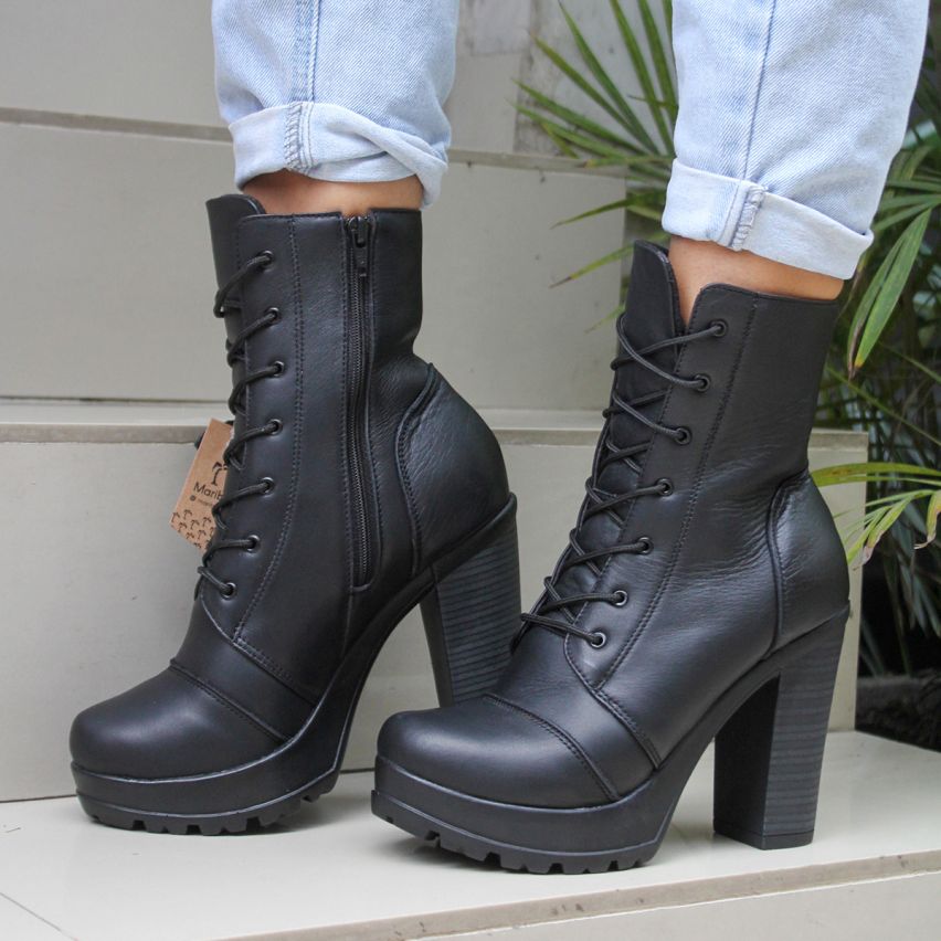 Bota Puro Cuero 1060 Negro