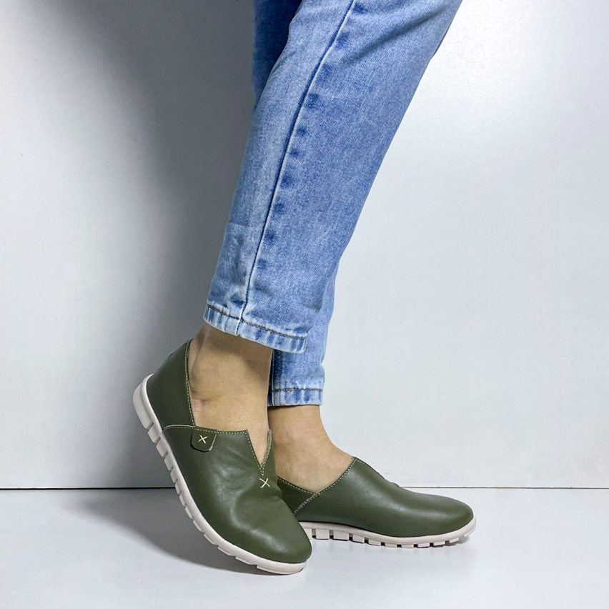 Mocasín Puro Cuero 1063 Verde
