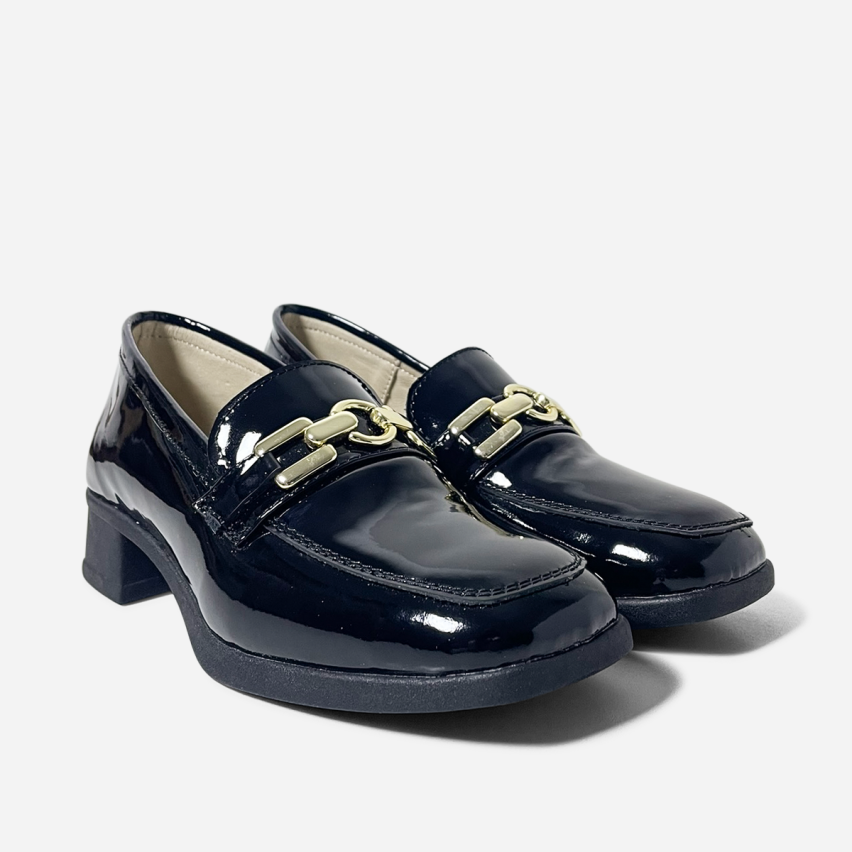 Mocasín Puro Cuero 1067 Negro Charol