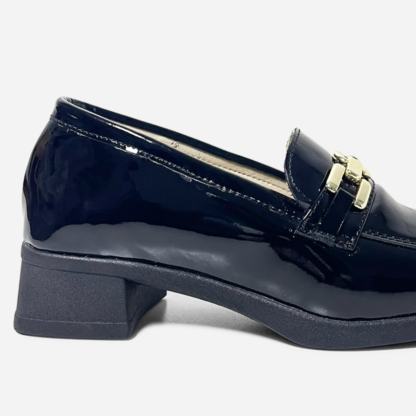 Mocasín Puro Cuero 1067 Negro Charol