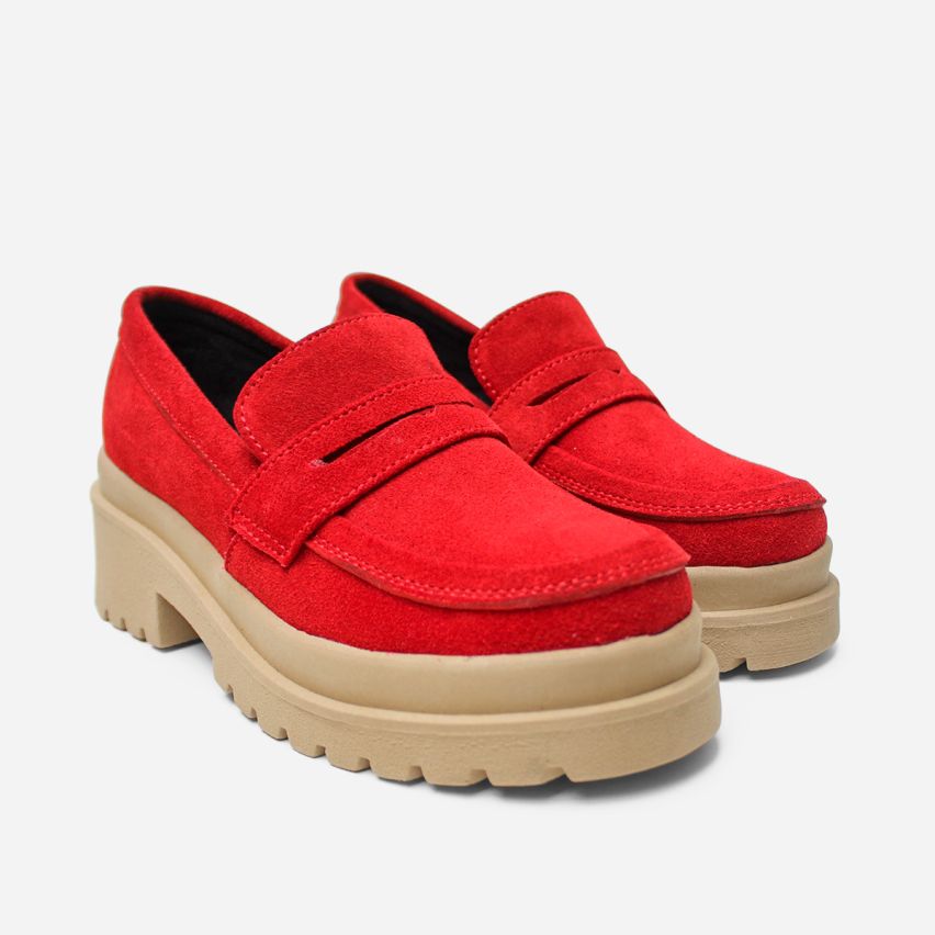 Mocasín Puro Cuero 1067 Rojo