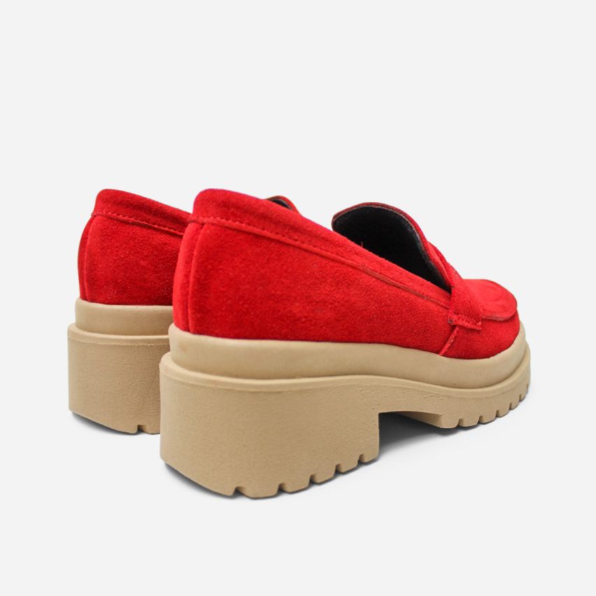 Mocasín Puro Cuero 1067 Rojo