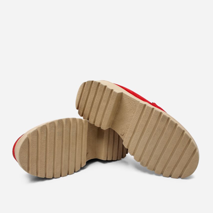 Mocasín Puro Cuero 1067 Rojo