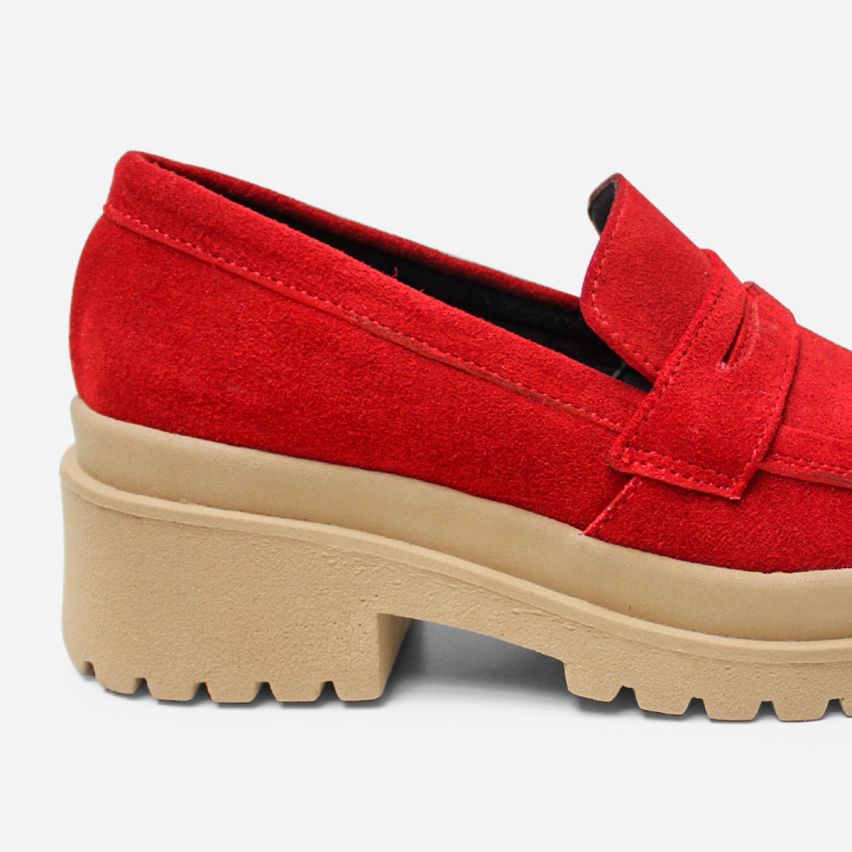 Mocasín Puro Cuero 1067 Rojo