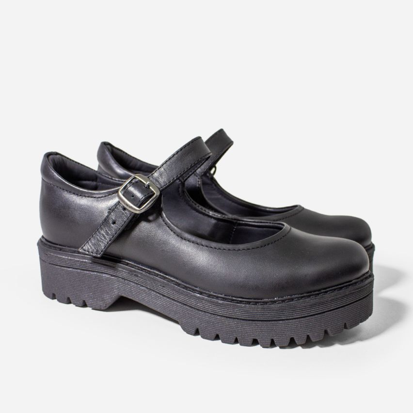 Zapato Puro Cuero 1078 B -  Negro
