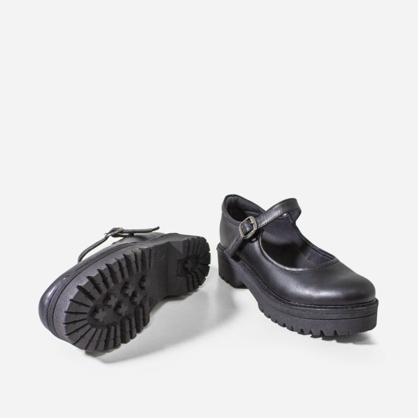 Zapato Puro Cuero 1078 B -  Negro
