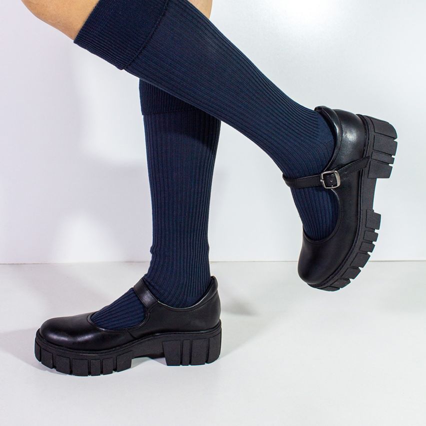 Zapato Puro Cuero 1078 A -  Negro