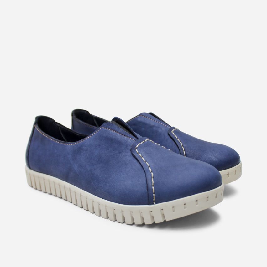 Mocasín Puro Cuero 1079 Azul