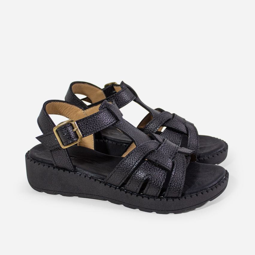 Sandalia Puro Cuero 1085 - Negro