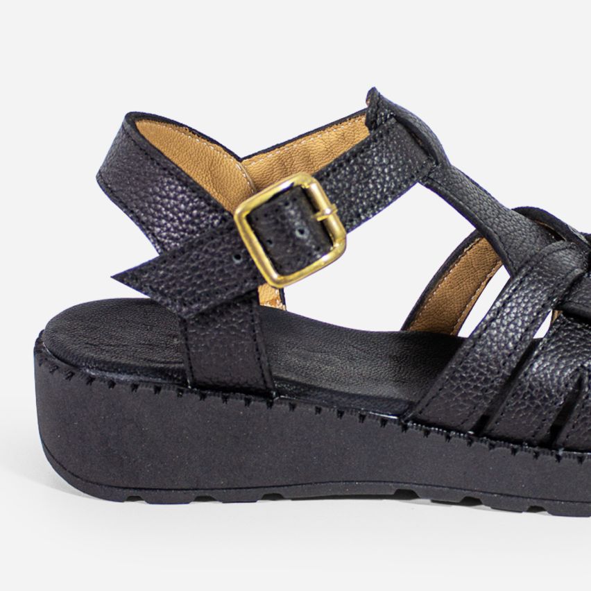 Sandalia Puro Cuero 1085 - Negro