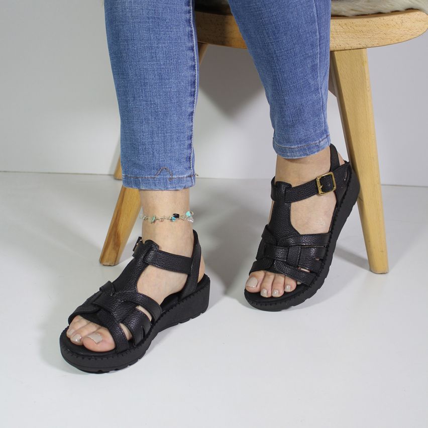 Sandalia Puro Cuero 1085 - Negro