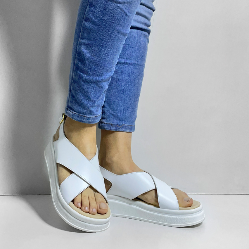 Sandalia Puro Cuero 1095 Blanco