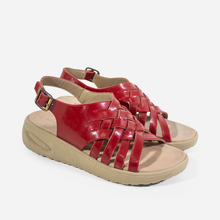 Sandalia Puro Cuero 1096 - Rojo