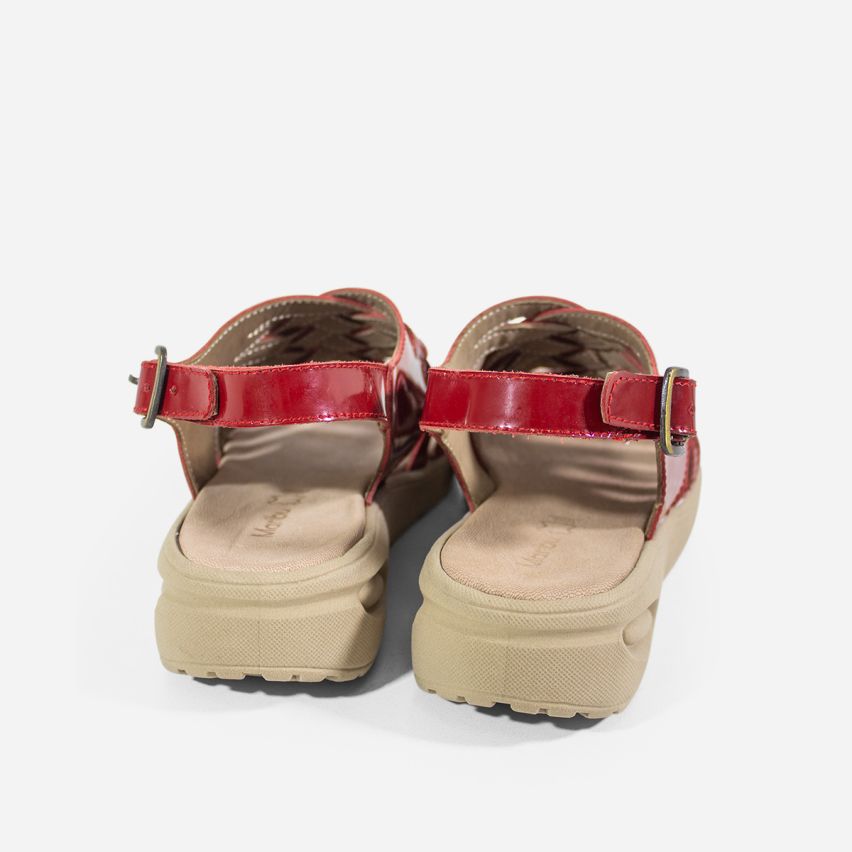 Sandalia Puro Cuero 1096 - Rojo