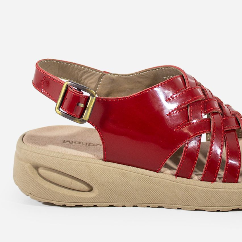 Sandalia Puro Cuero 1096 - Rojo